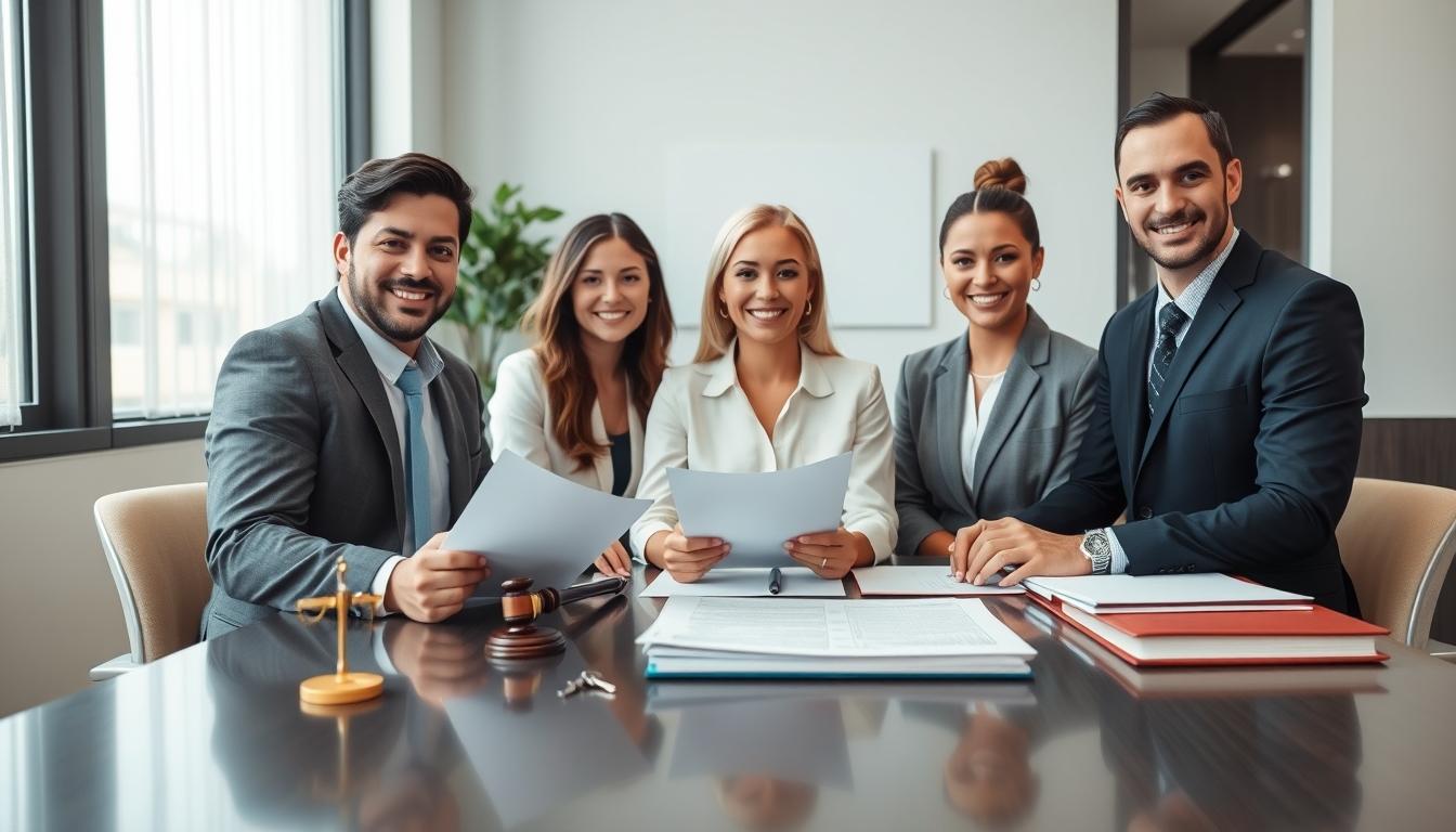 Family reviewing legal documents